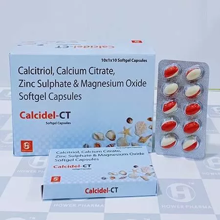 calcitriol 0.25mg + calcium citrate 425mg + zinc 20mg + magnesium oxide 40mg softgel drug capsule
(mono-carton packing)