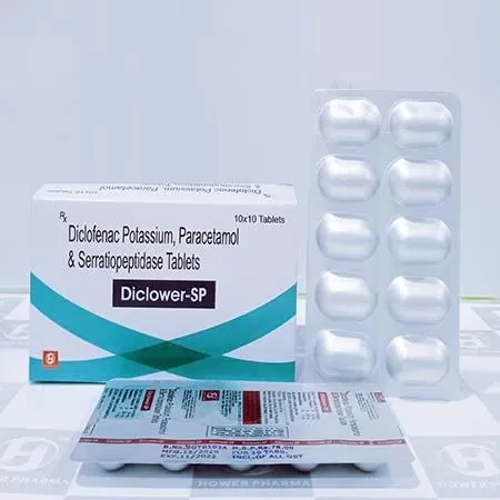 diclofenac potassium 50mg + paracetamol 325mg + serratiopeptidase 10mg tablet