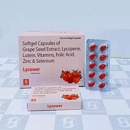 lycopene + lutein + multivitamins + multiminerals with grape seed extract soft gel drug capsule (mono-
carton packing)