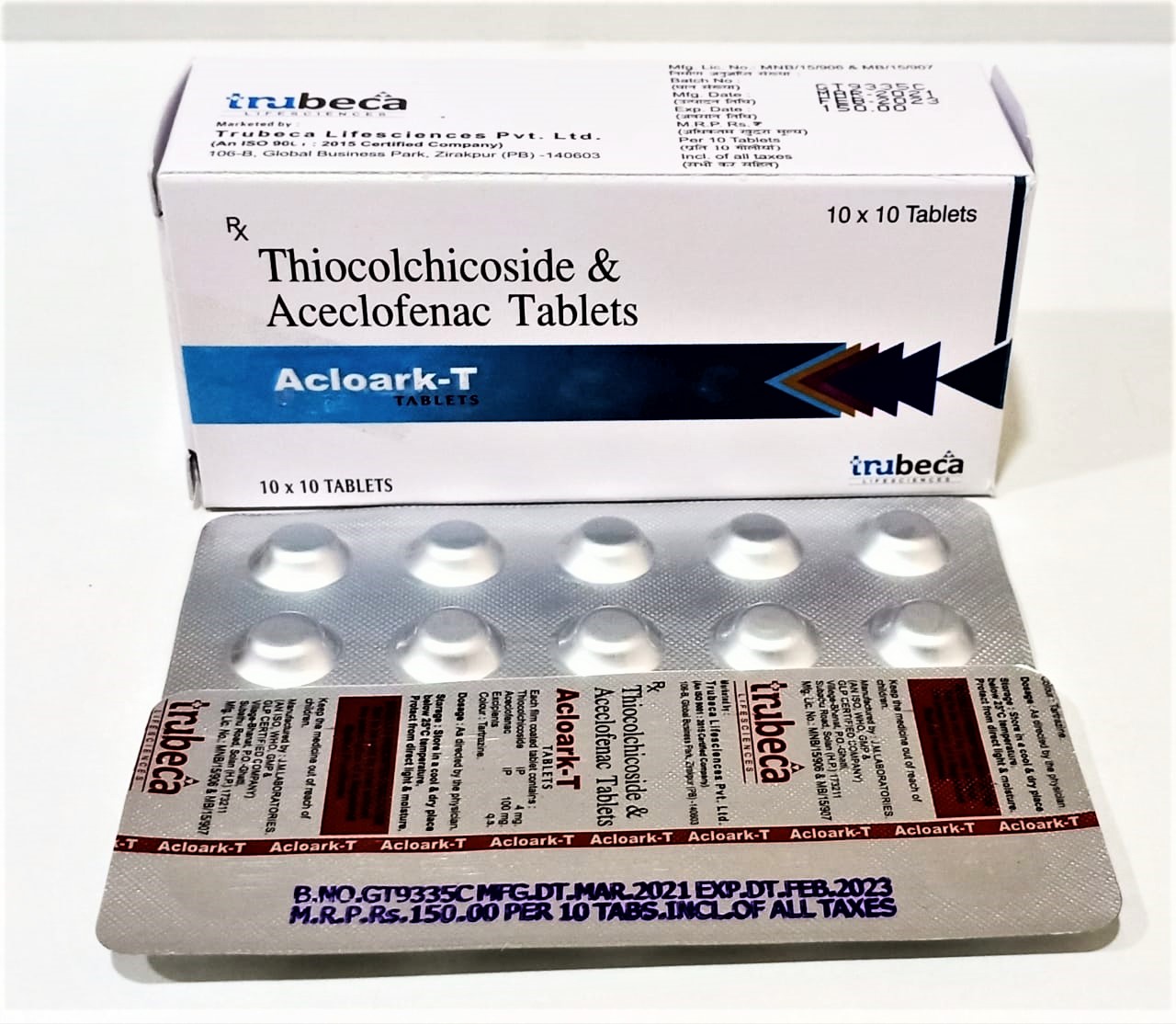 aceclofenac 100mg + thiocolchicoside 4 mg  tablet