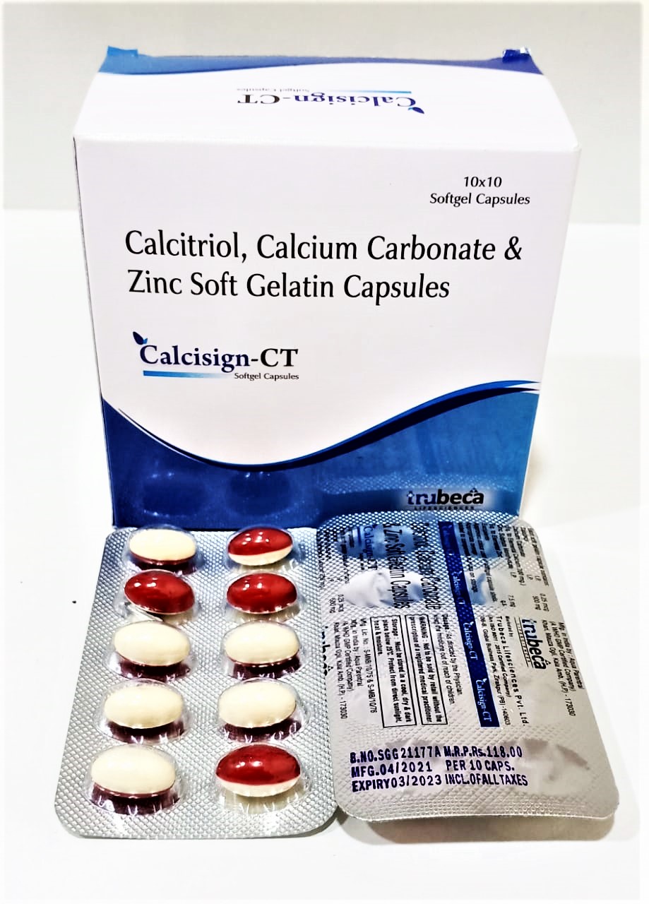 calcitriol 0.25mg + calcium carbonate 500mg + zinc sulphate 7.5mg softgel capsule