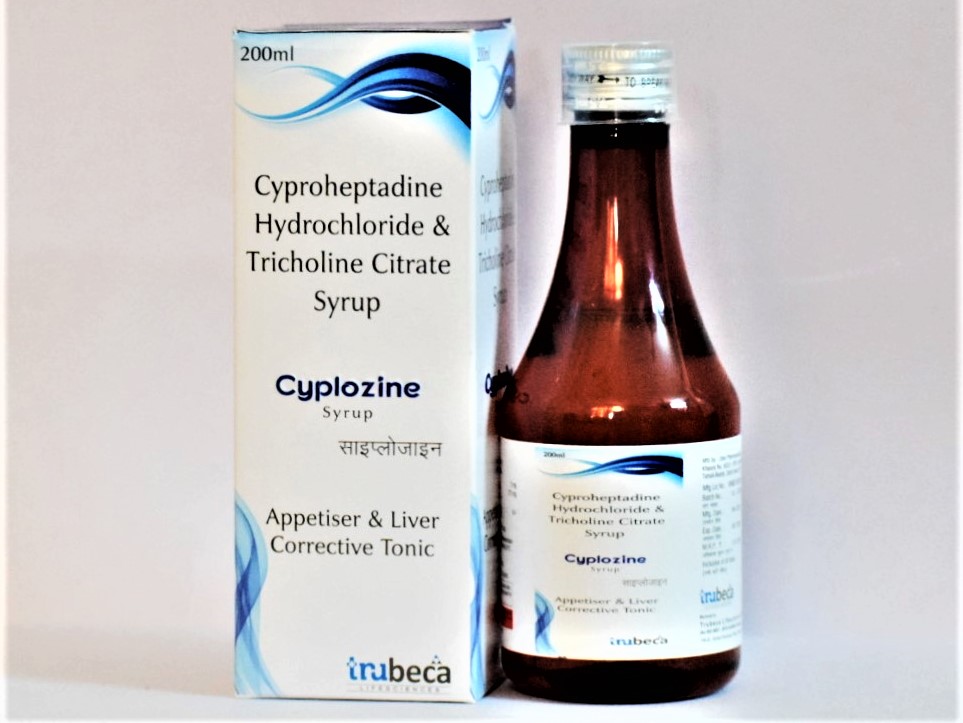 cyproheptadine 2mg + trichloline citrate 275mg + sorbitol syrup with monocarton (sugar free)