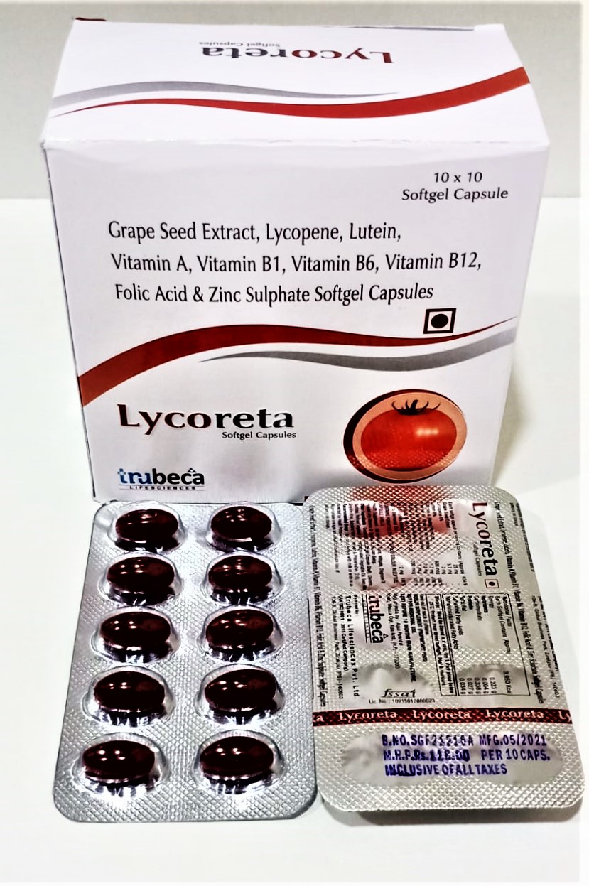 grape seed extract 25mg + lycopene 2mg + multivitamins + multiminerals + antioxidants capsule