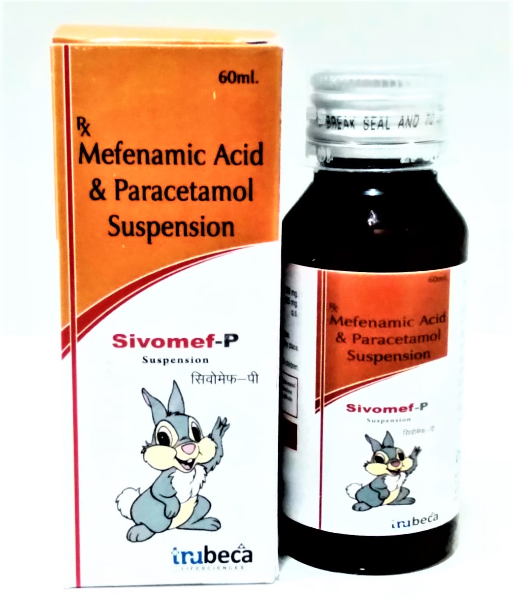mefenamic acid 50mg + paracetamol 125mg suspension with monocarton
