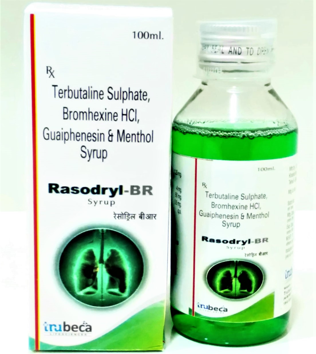 terbutaline sulphate 1.25mg + bromhexine hcl 4mg + guaiphensin 50mg + menthol 1.0mg syrup with monocarton