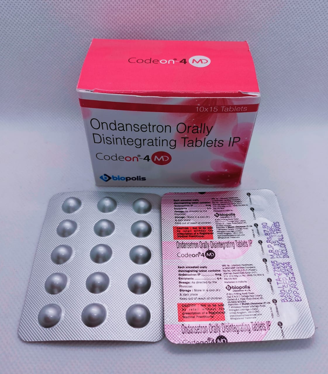 ondansetron 4 mg mouth dissolving tablets