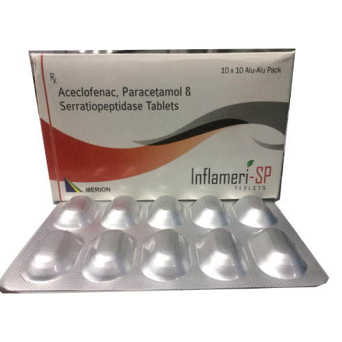 aceclofenac–100mg+paracetamol–500 mg serratiopepidase – 15 mg