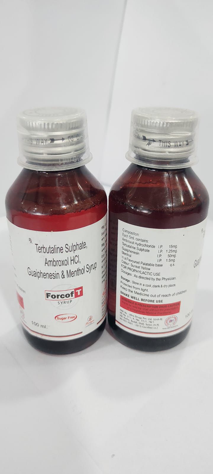 ambroxol 15mg + terbutaline 1.25 mg+guaphensin 50mg +menthol 1
mg