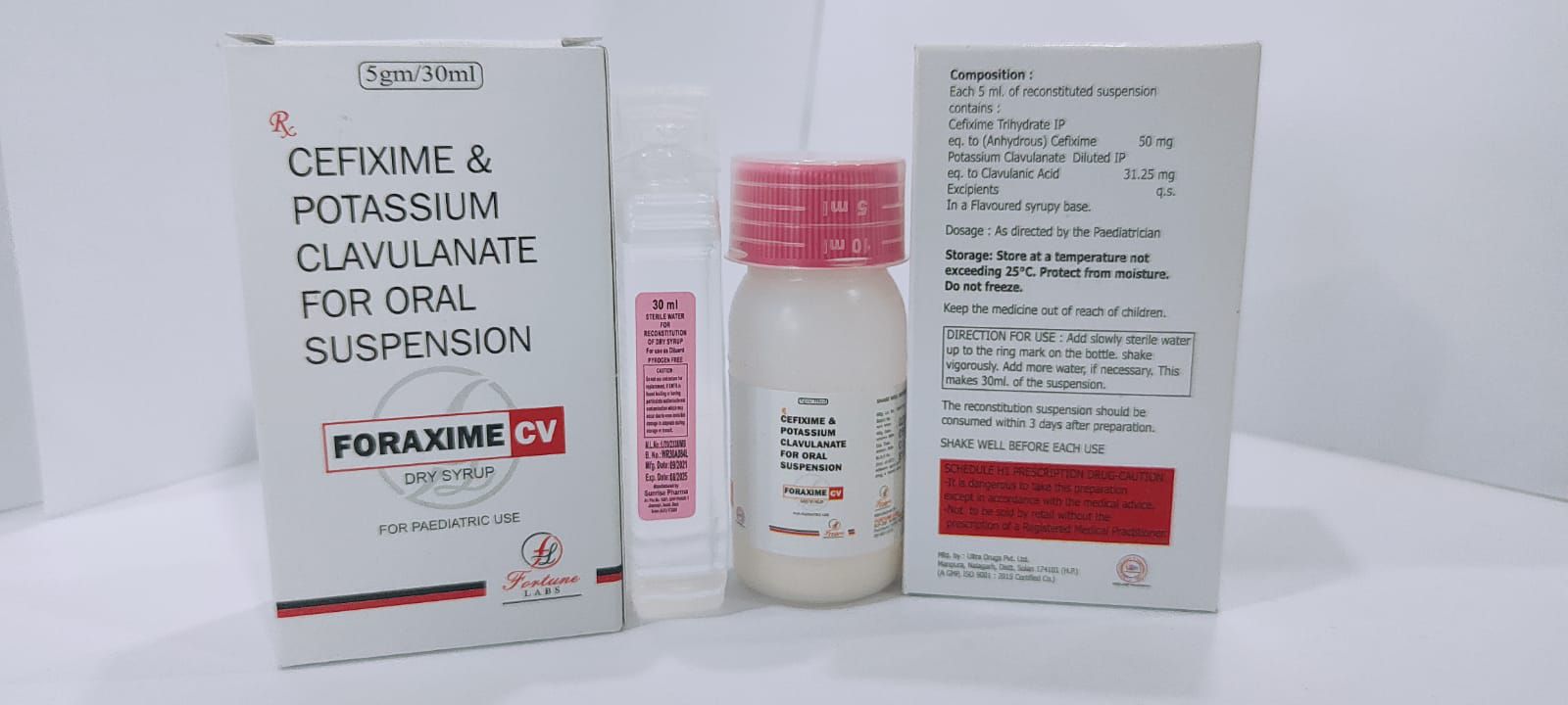 cefixime trihydrate 50 mg + potassium calvulanate 31.5mg (dry syrup) with wfi