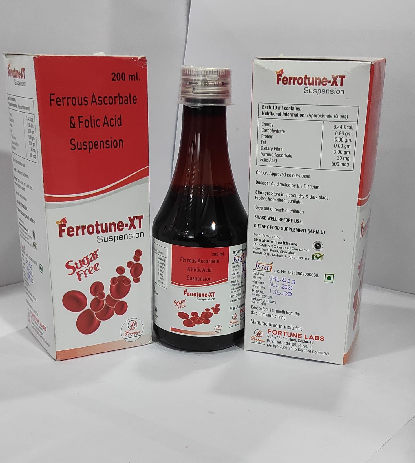 ferrous ascrobate 100mg + folic acid 5mg sugar free