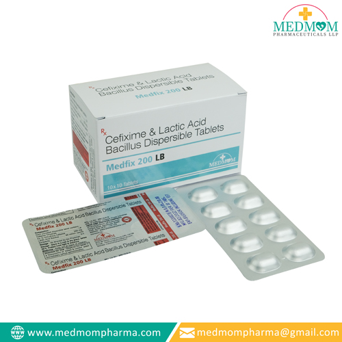 cefixime 200 mg with lactic bacillus acid