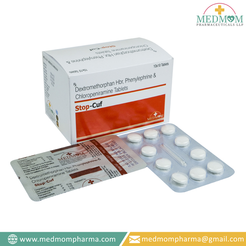 dextromethorphan hydrobromide 10 mg+ phenylephrine 5 mg + chloropeniramine maleate 2 mg tab