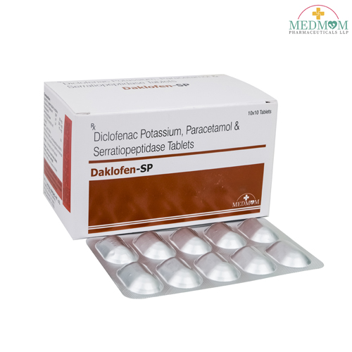 diclofenac potassium 50 mg +paracetamol 325 mg
+serratiopeptidase 15 mg