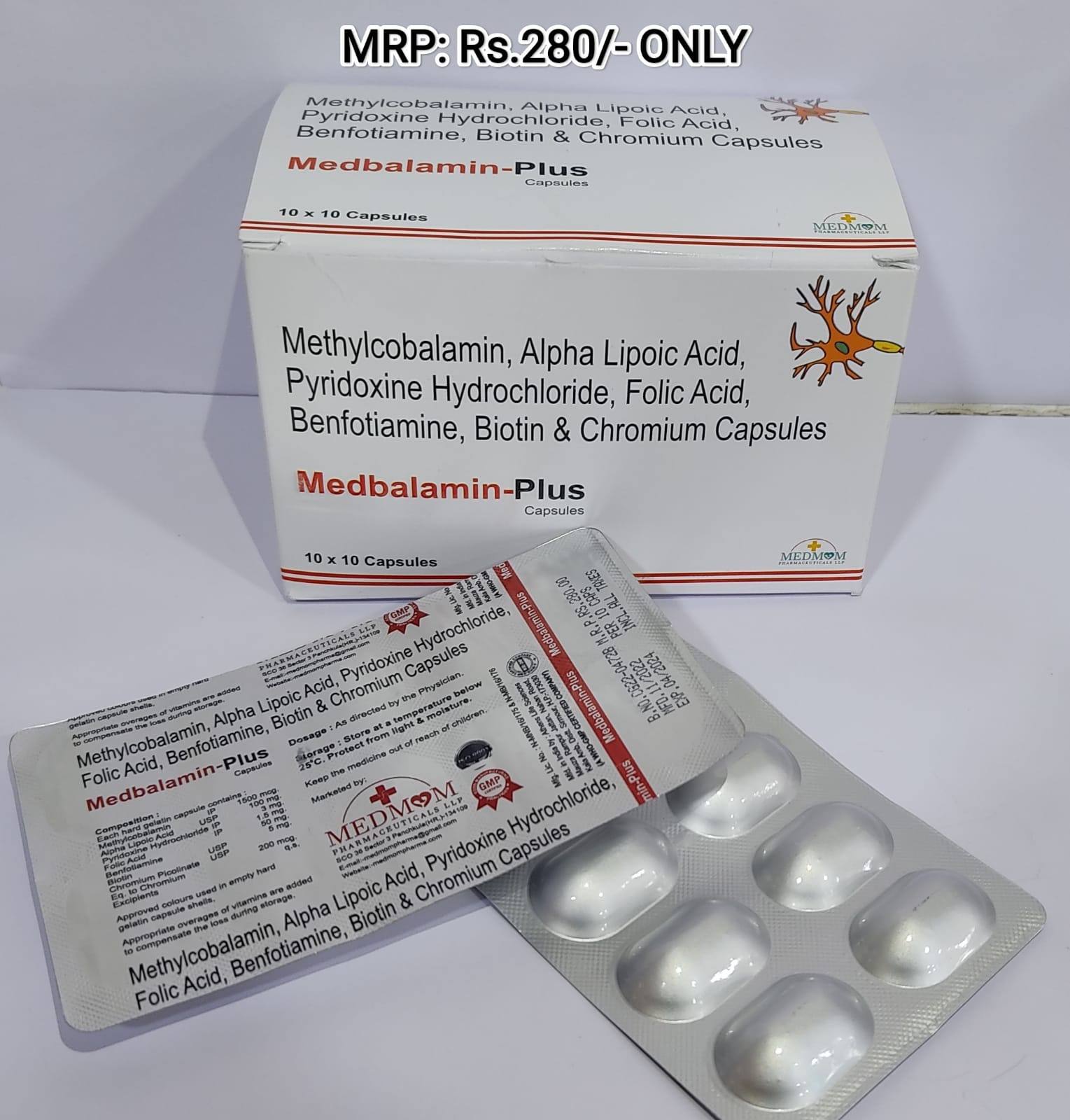 methylcobalamin 1500 mcg + alpha lipoic acid 100mg + folic acid 1.5 mg + vit b1 + vit b6 cap