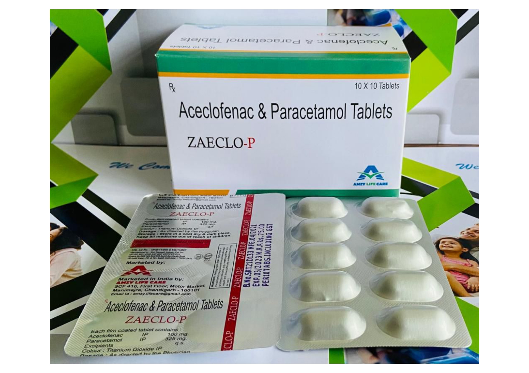 aceclofenac 100 mg + paracetamol 325 mg tab
