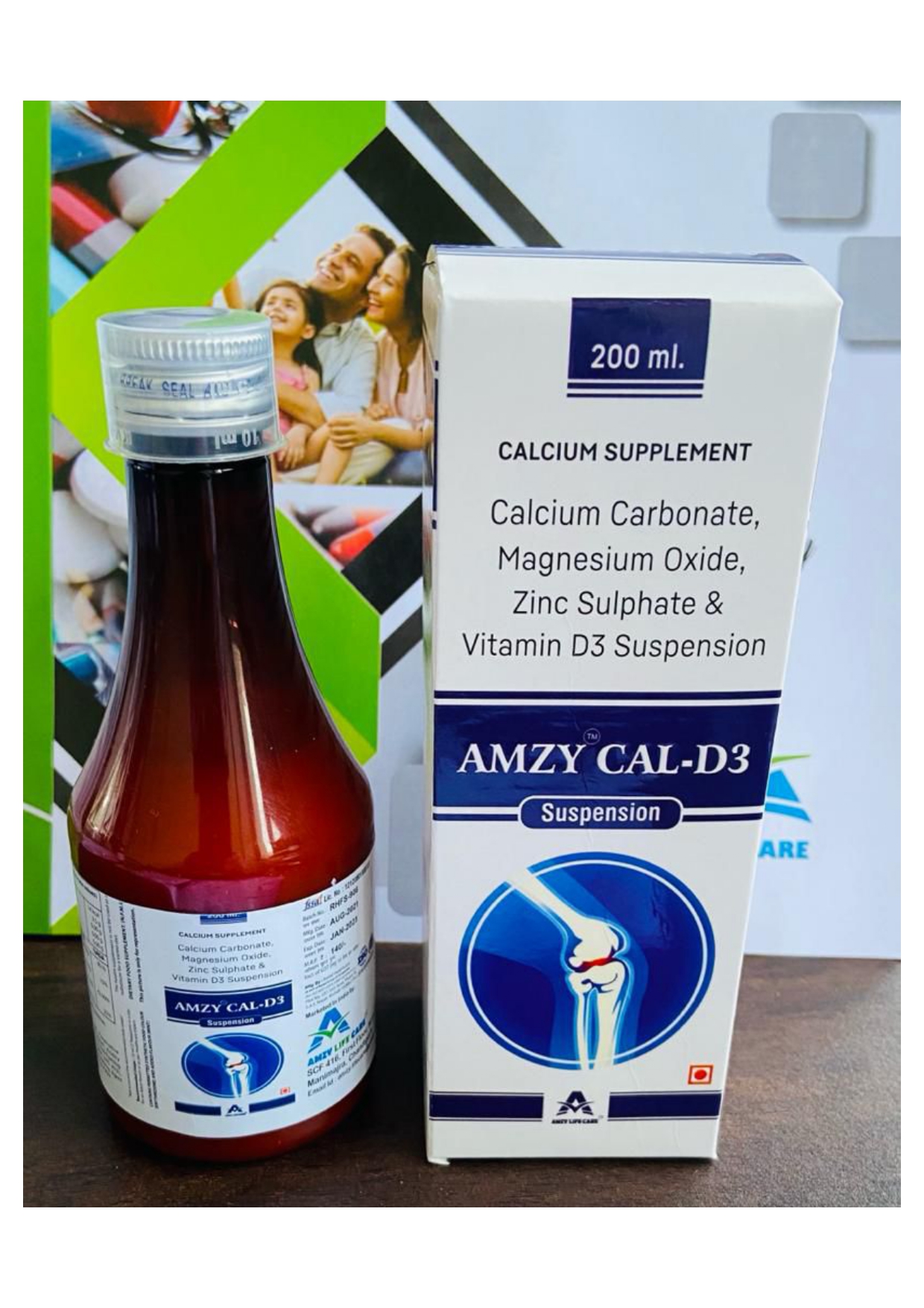 calcium carbonate + vitamin d3
+ magnesium + zinc suspension