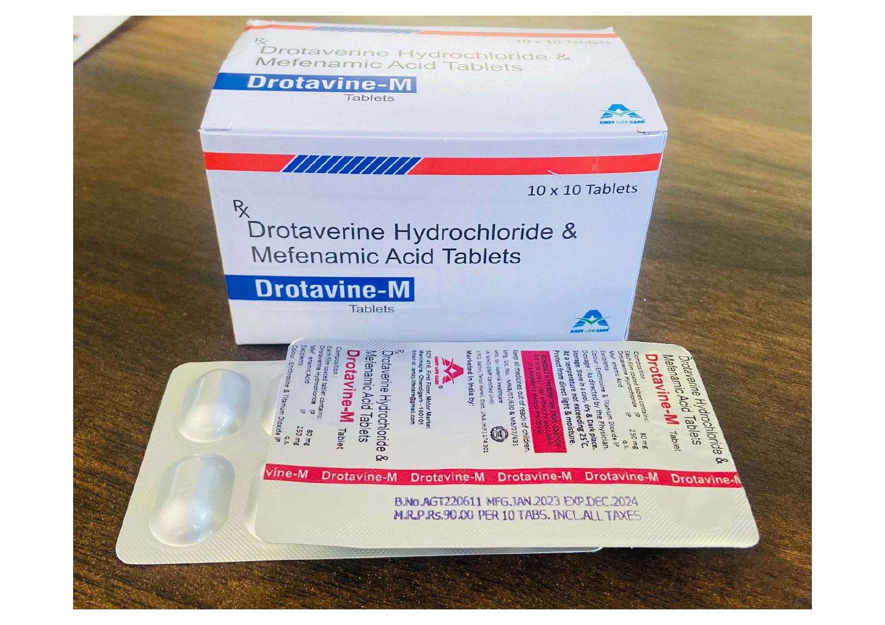 drotaverine 250 mg + mefenamic acid  8 mg