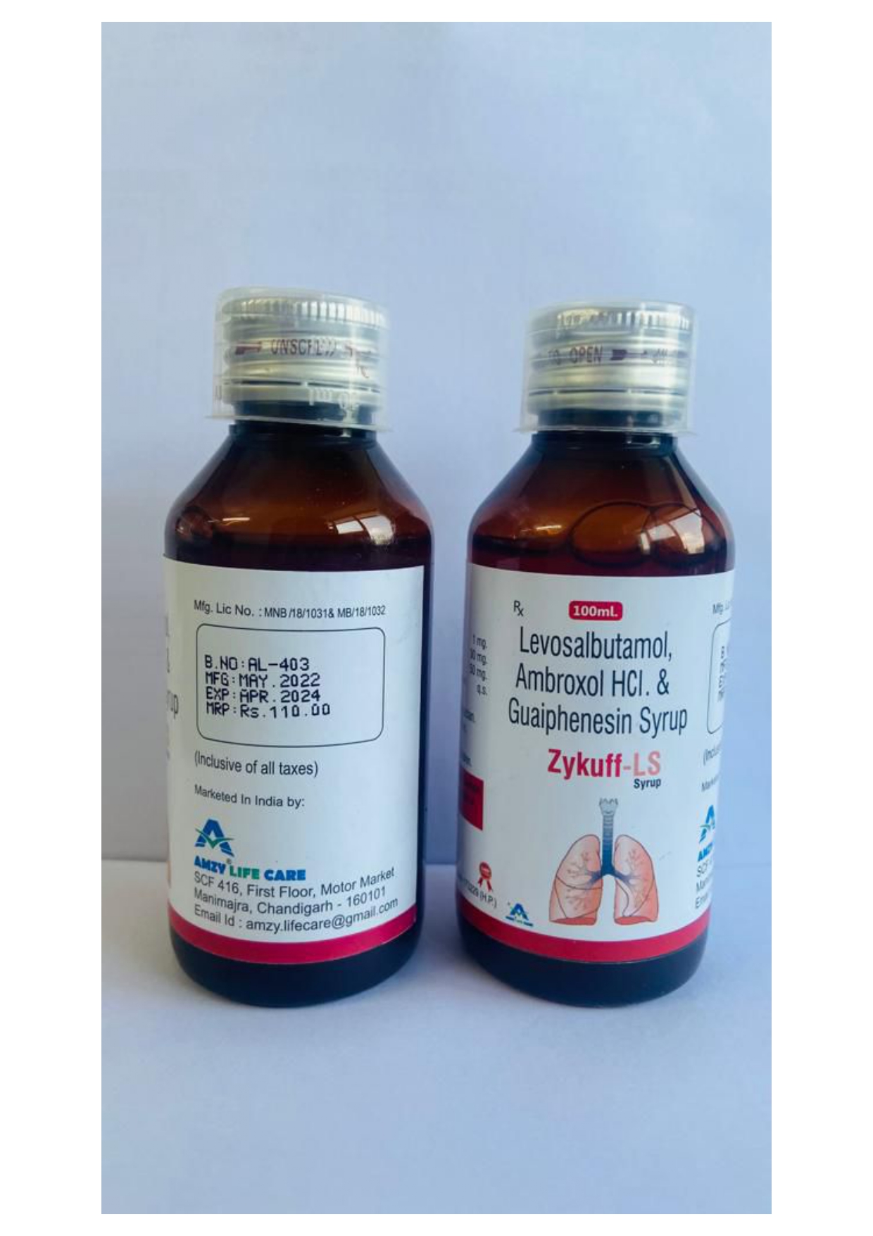 levosalbutamol 1mg
+ ambroxol 30mg + guaiphenesin  50mg