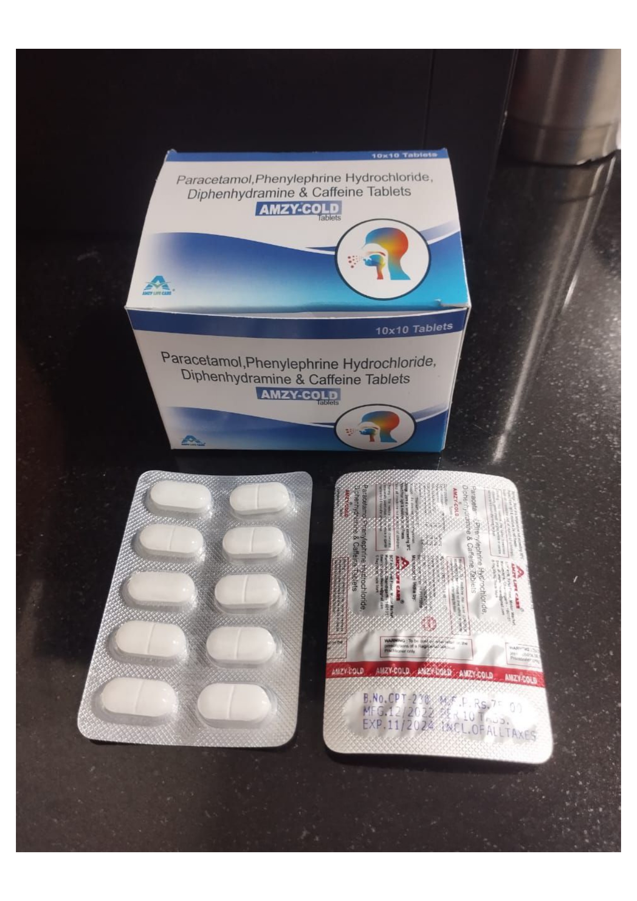 paracetamol diphenhydramine phenylpherine caffiene tablet