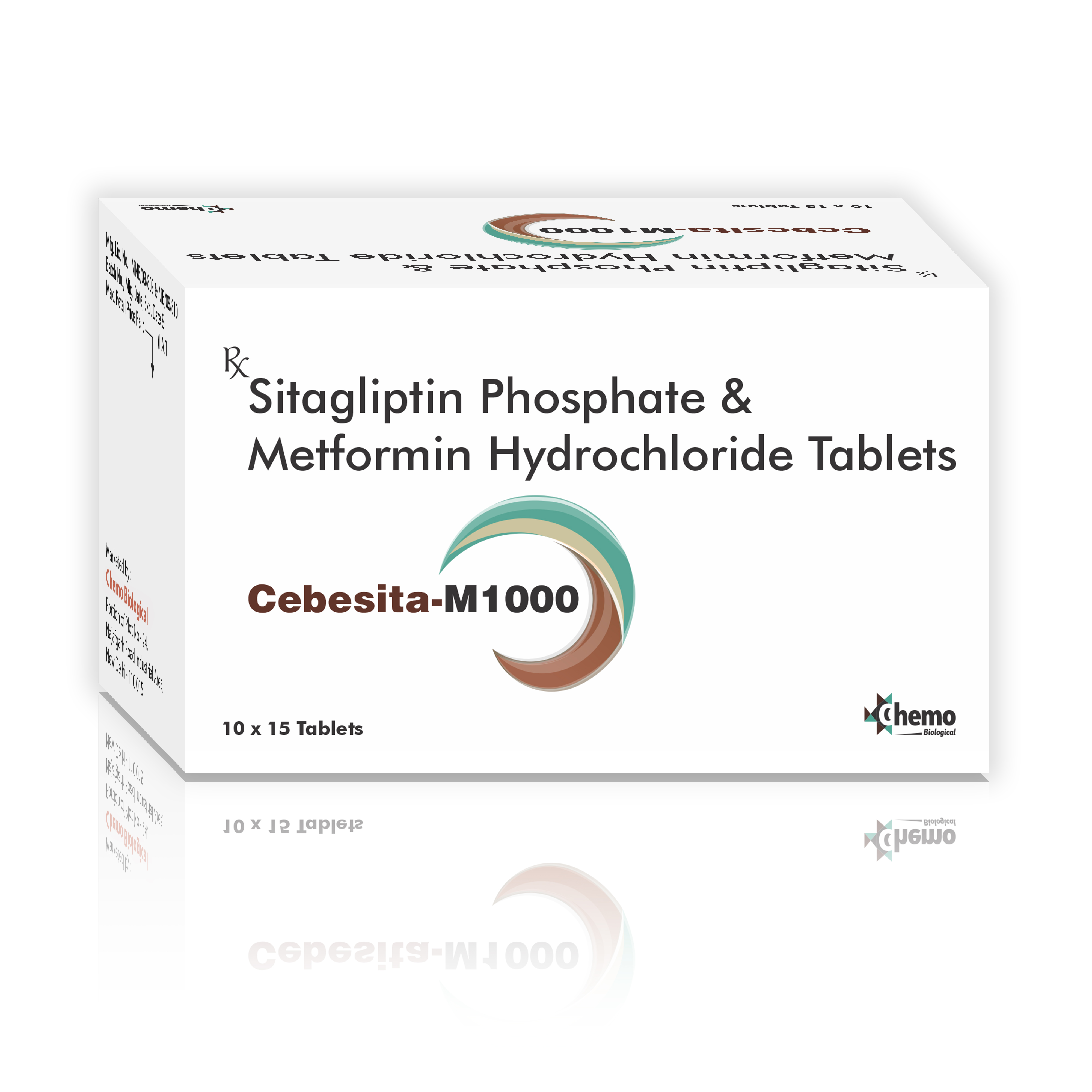 sitagliptin phosphate 50mg + metformin hydrochloride 1000mg