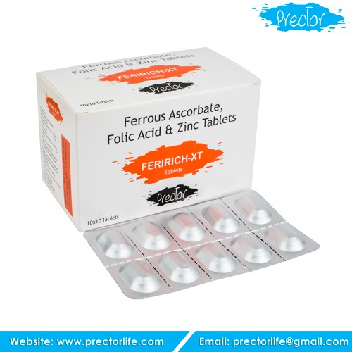 ferrous ascorbate 100mg,folic acid 1.5mg & zinc sulphate 22.5mg tablets