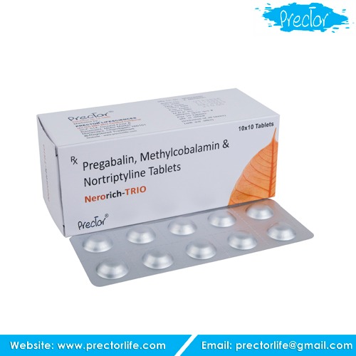 methylcobalamin 1500mcg + pregabalin 75mg
+ nortriptyline 10mg tablets