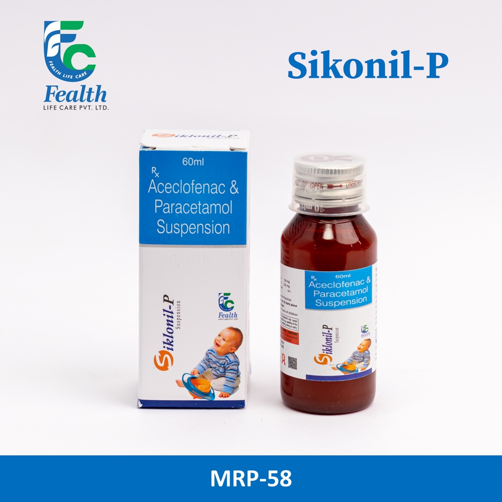 aceclofenac 50mg + paracetamol  125 mg syrup  with monocarton