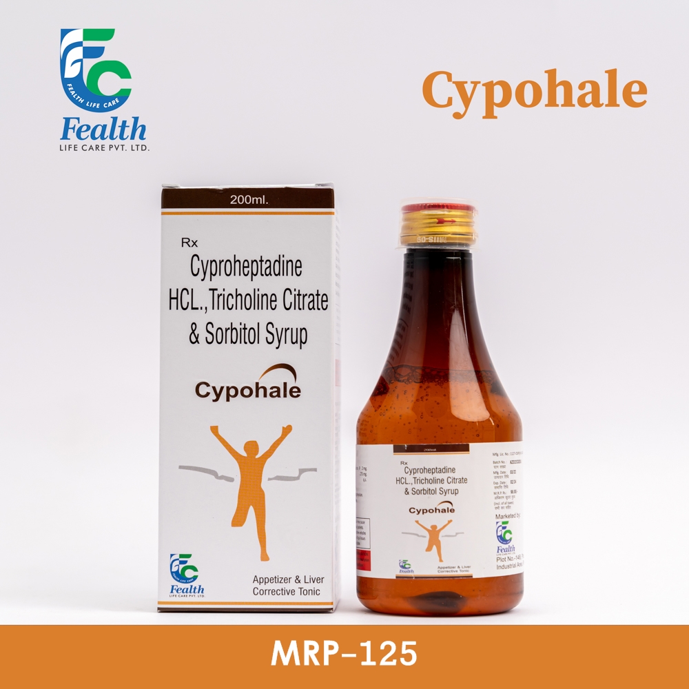cyproheptadine hydrochloride 2 mg + trichloline citrate 275mg + sorbitol   syrup  with monocarton