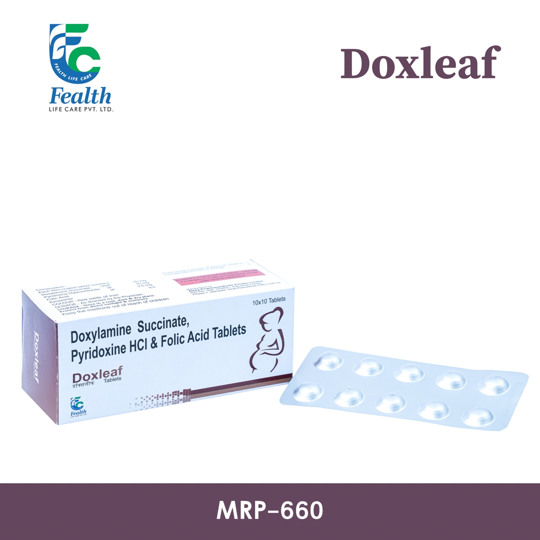 doxylamine succinate 10mg + pyridoxine hydrochloride 10mg+ folic acid 2.5mg
