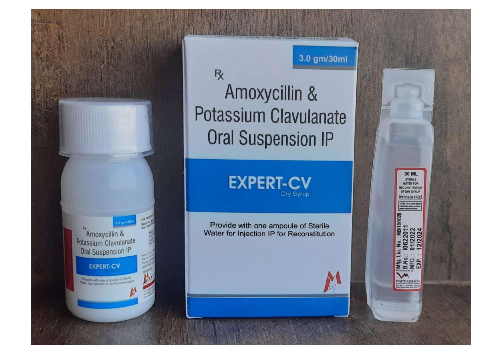 amoxycillin 200mg + clavulanic acid 28.5 mg
with wfi