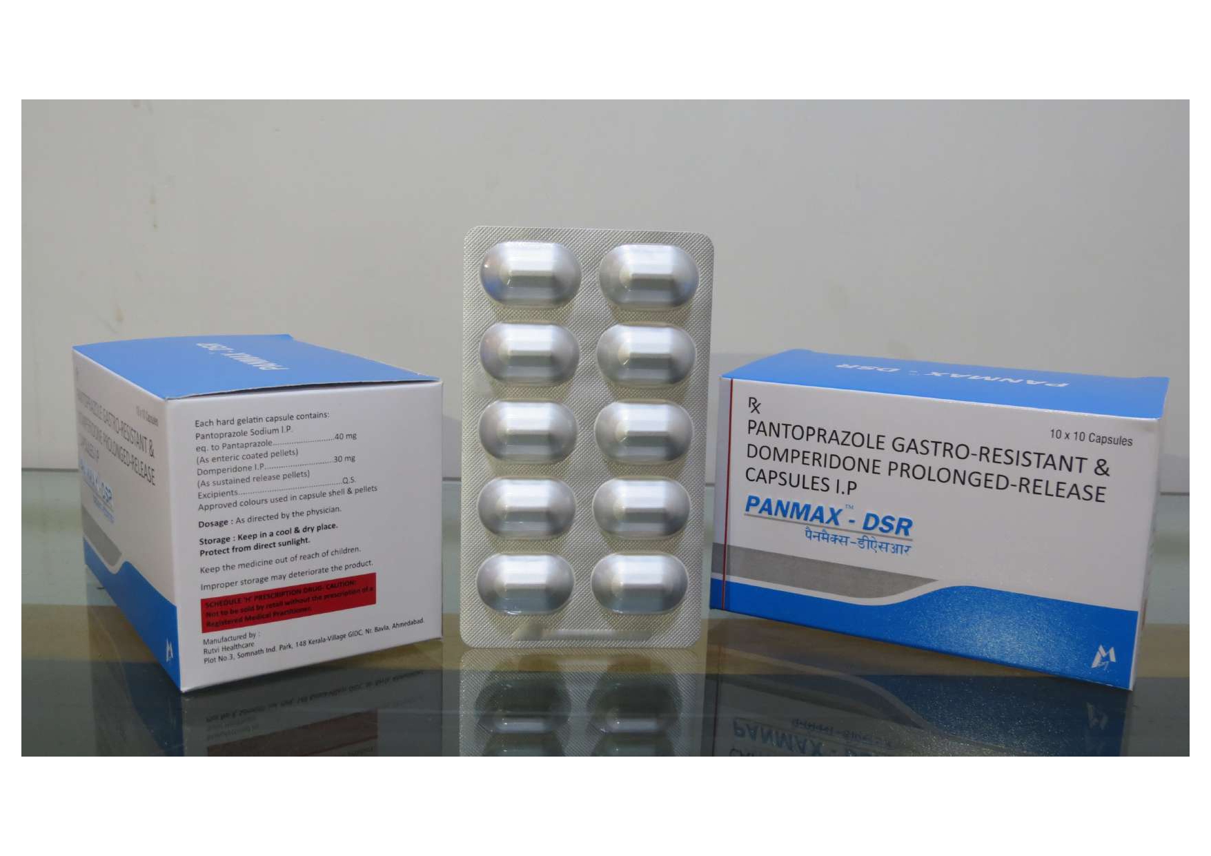 pantoprazole sodium sequihydrate (eq.to
pantoprazole) 40mg +domperidone bp 30mg sustained released capsules