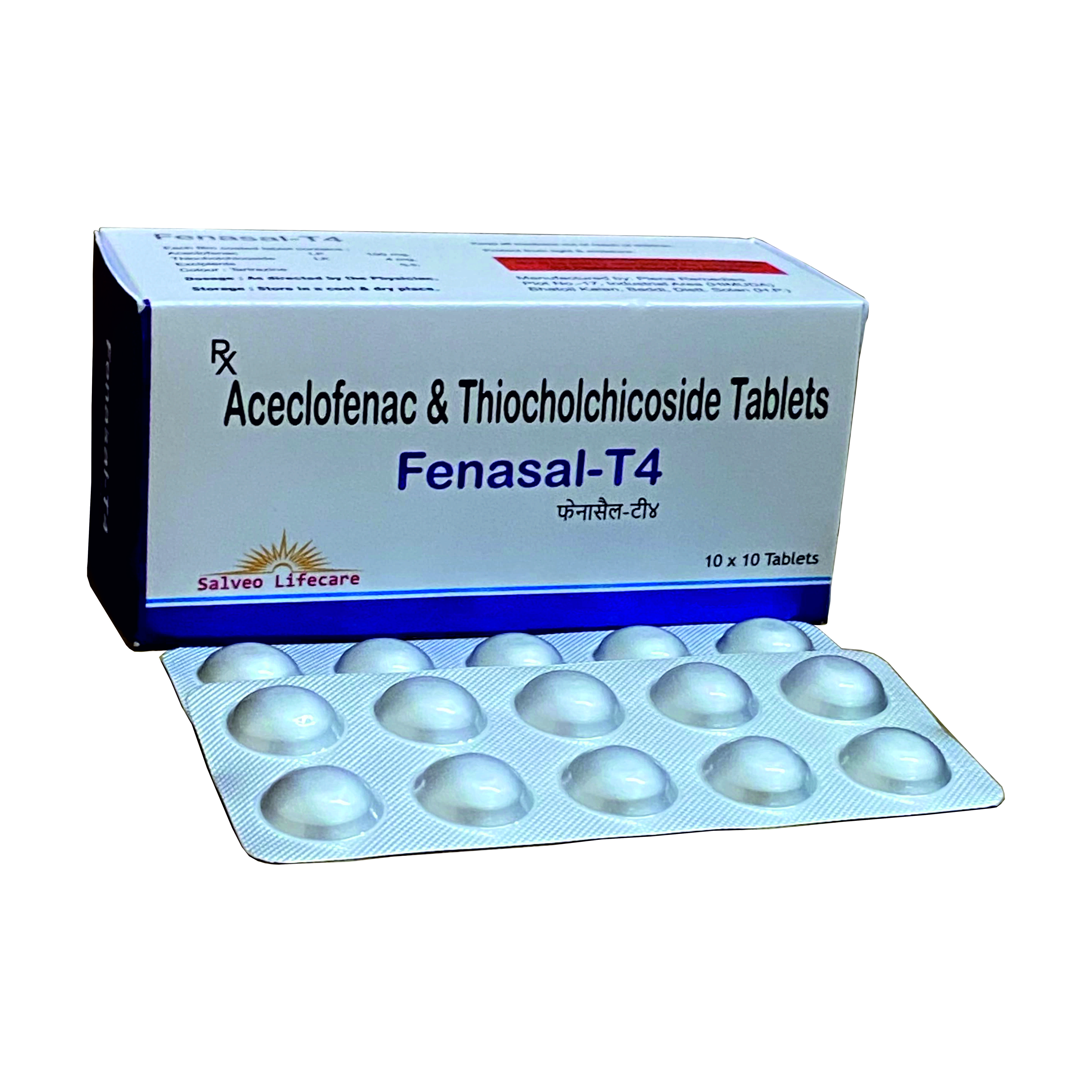 aceclofenac 100 mg, thiocholchicoside 4 mg