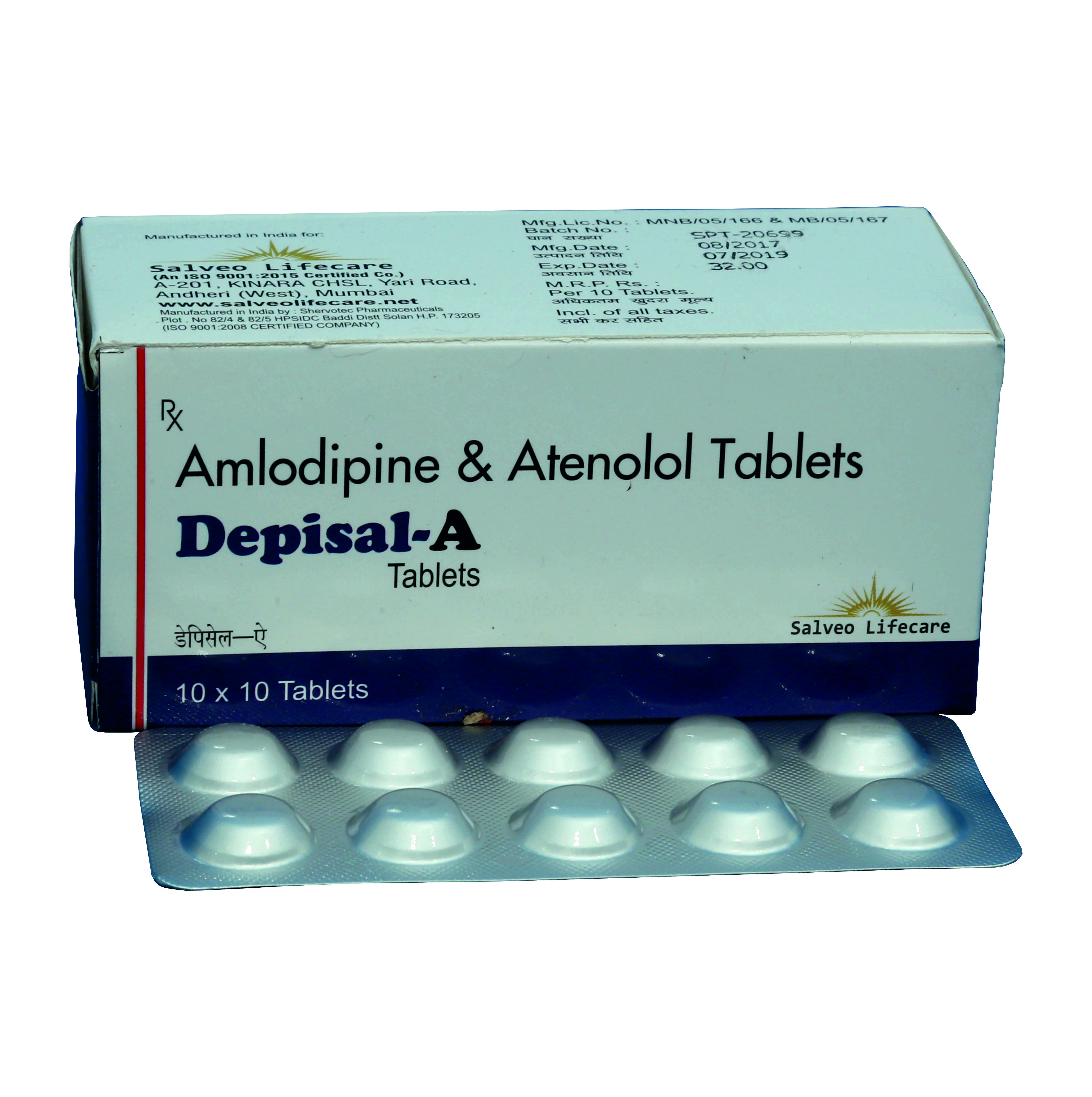 amlodipin 5 mg, atenolol 50