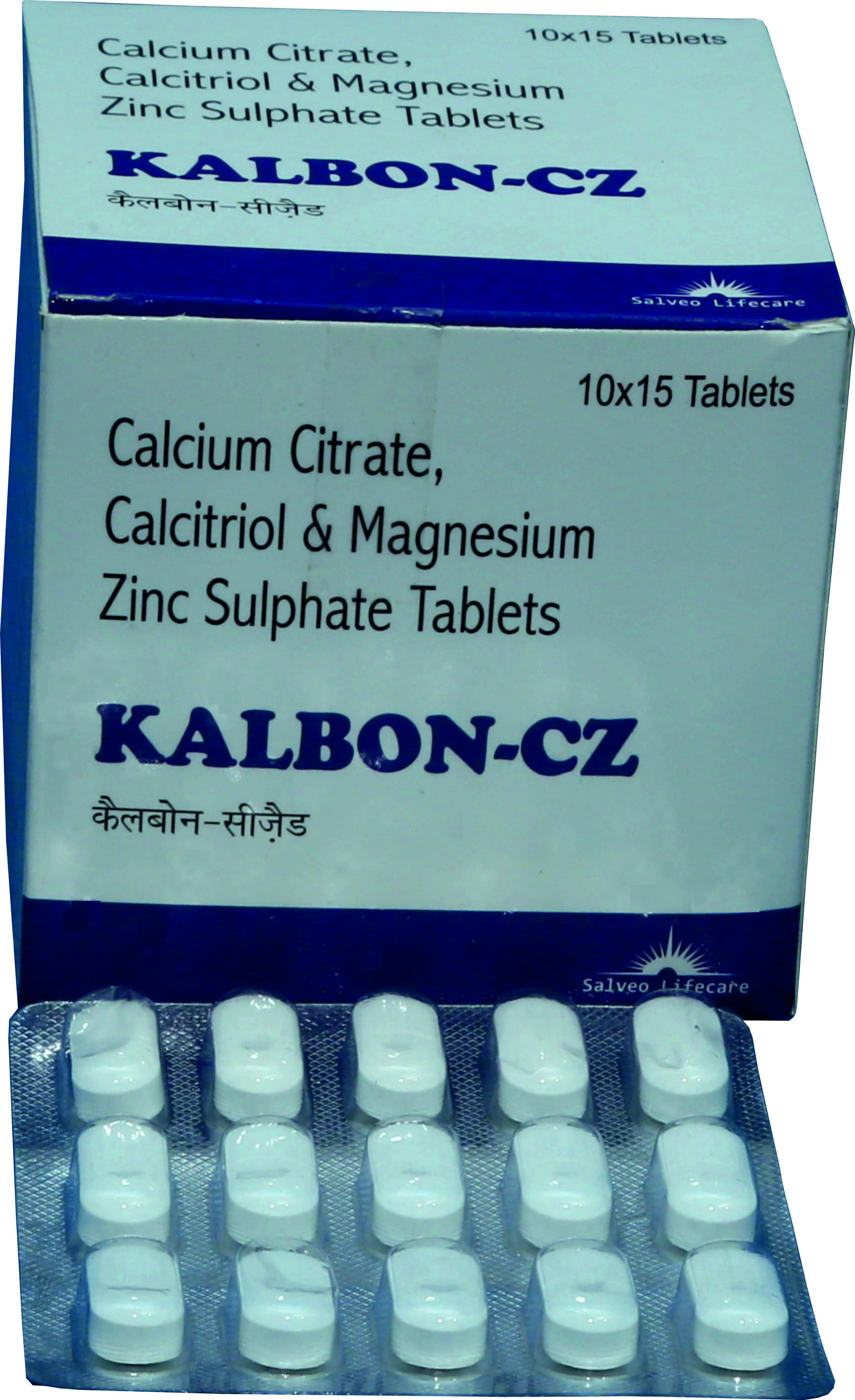 calcitriol=0.25mcg; calcium citrate=1000mg; zinc sulphate : 7.50mg