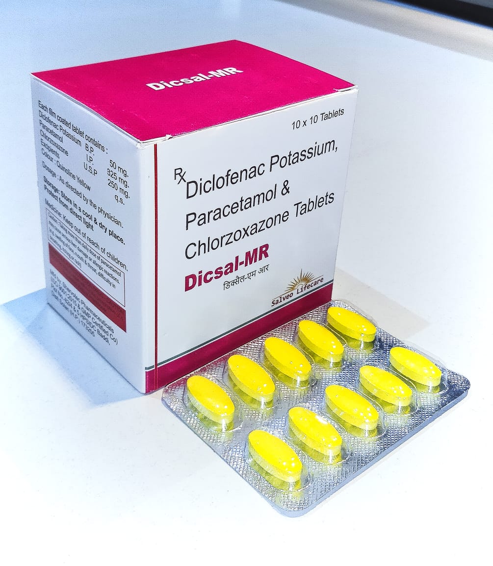 diclofenac potassium 50 & paracetamol 325
chlorozoxone 250 mg tab