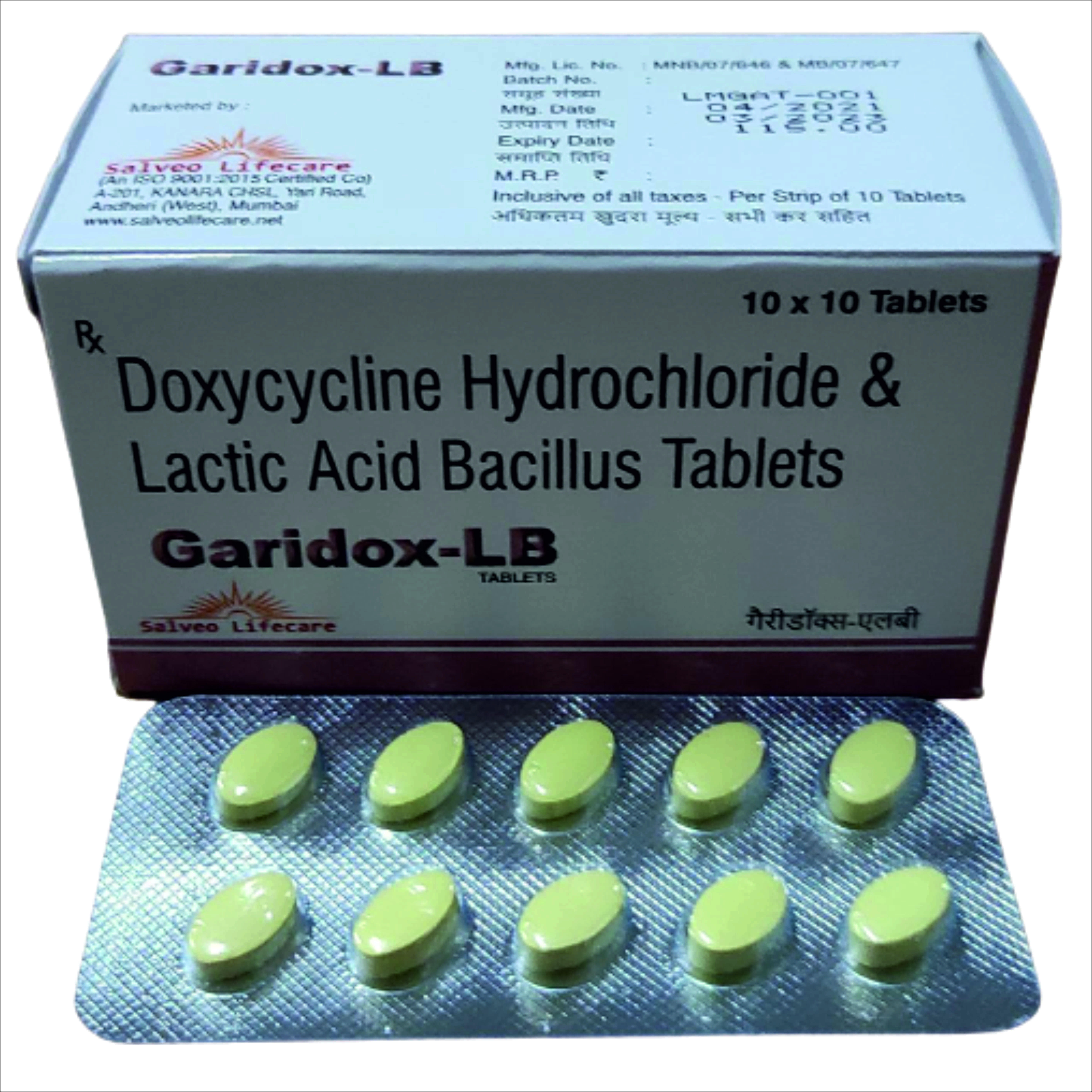 doxycycline hydrochloride 100mg & lactic acid bacillus tablet