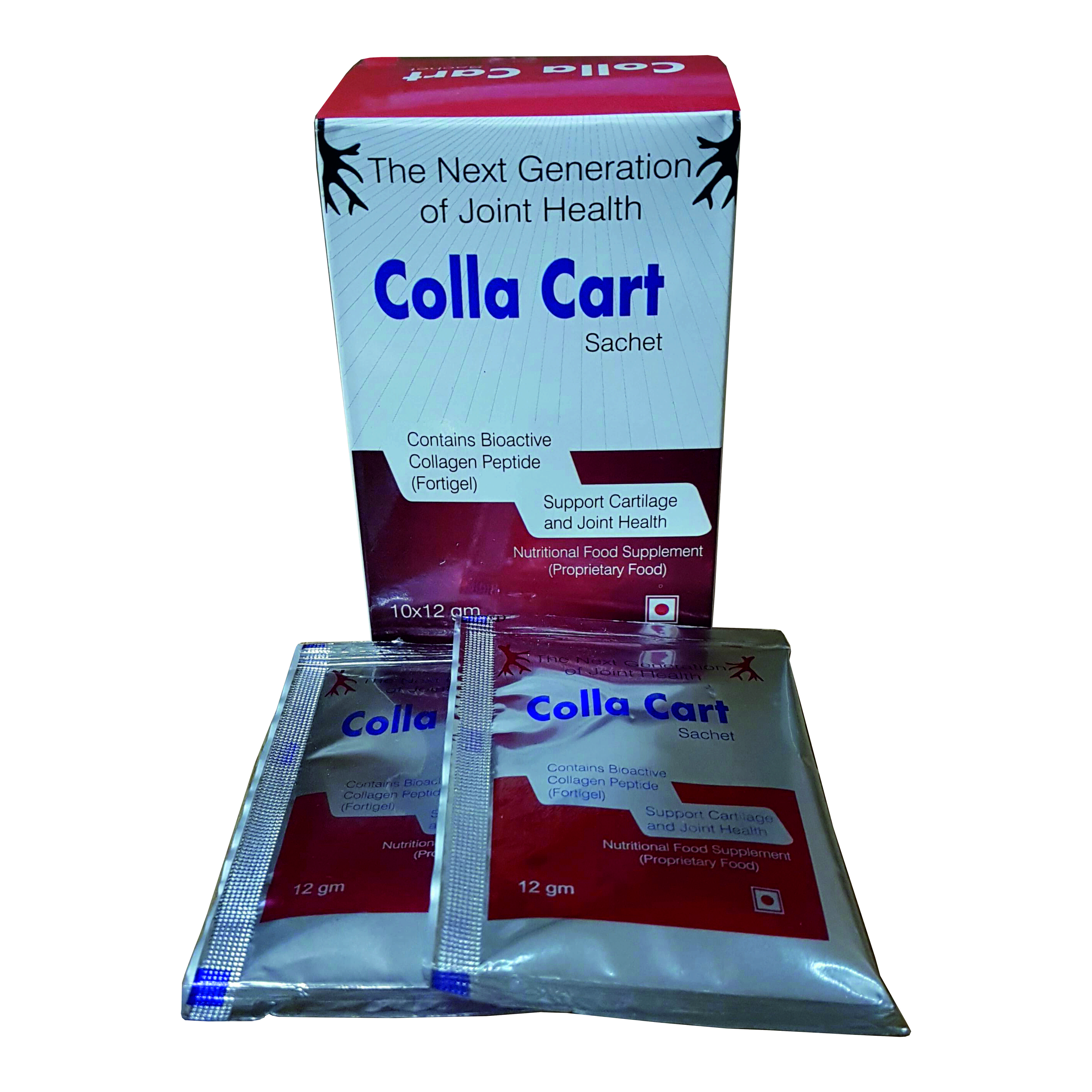each 12g contains: bioactive collagen peptide 10 gm;
glucosomine 750 mg; methylcobalamin 1500 mg