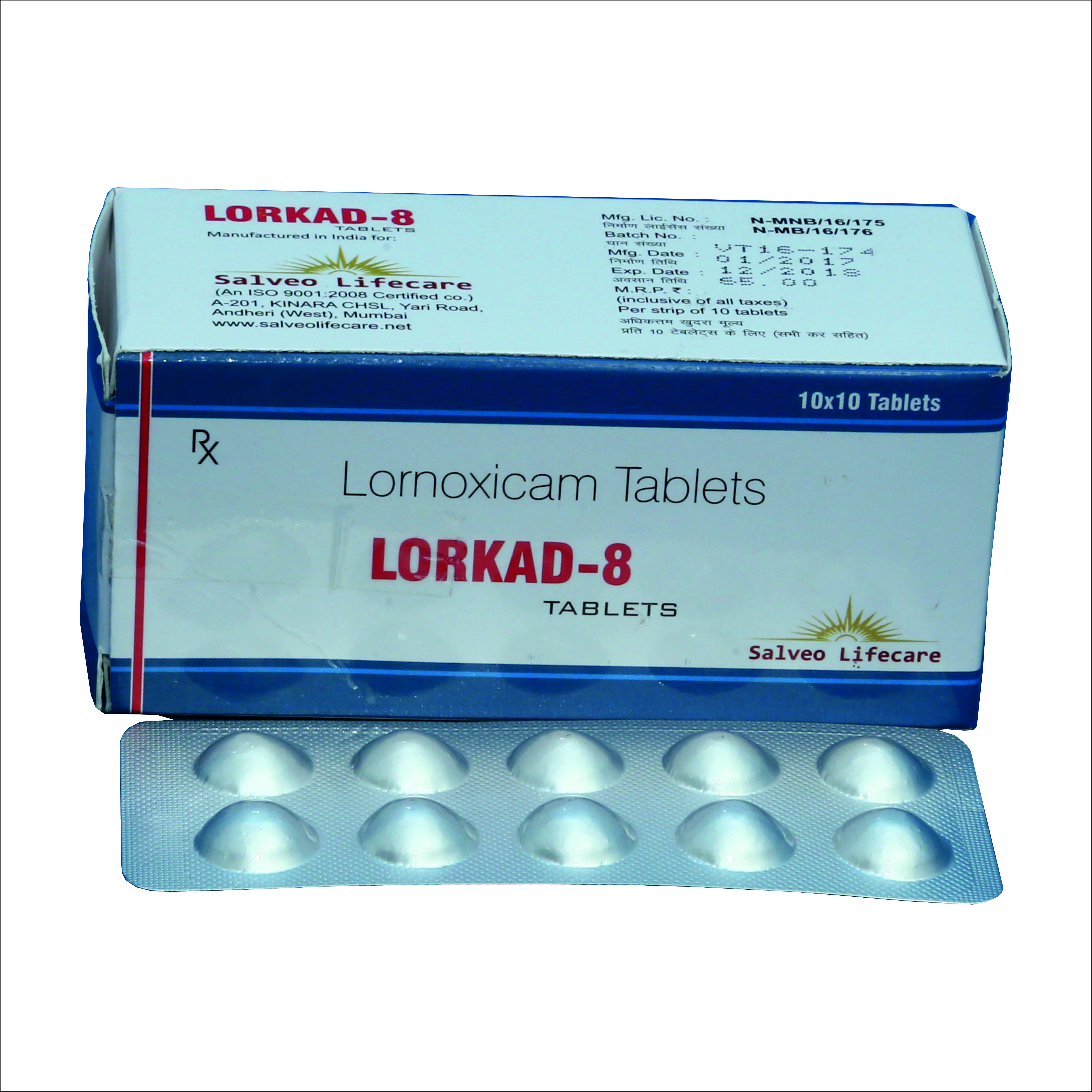 lornoxicam 8 mg tab