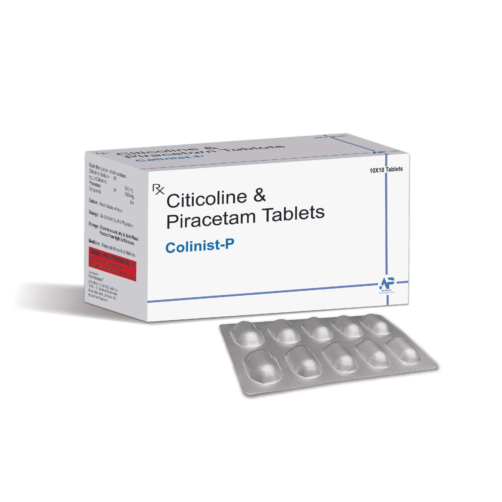 citicolin 500 mg + piracetam 800 mg