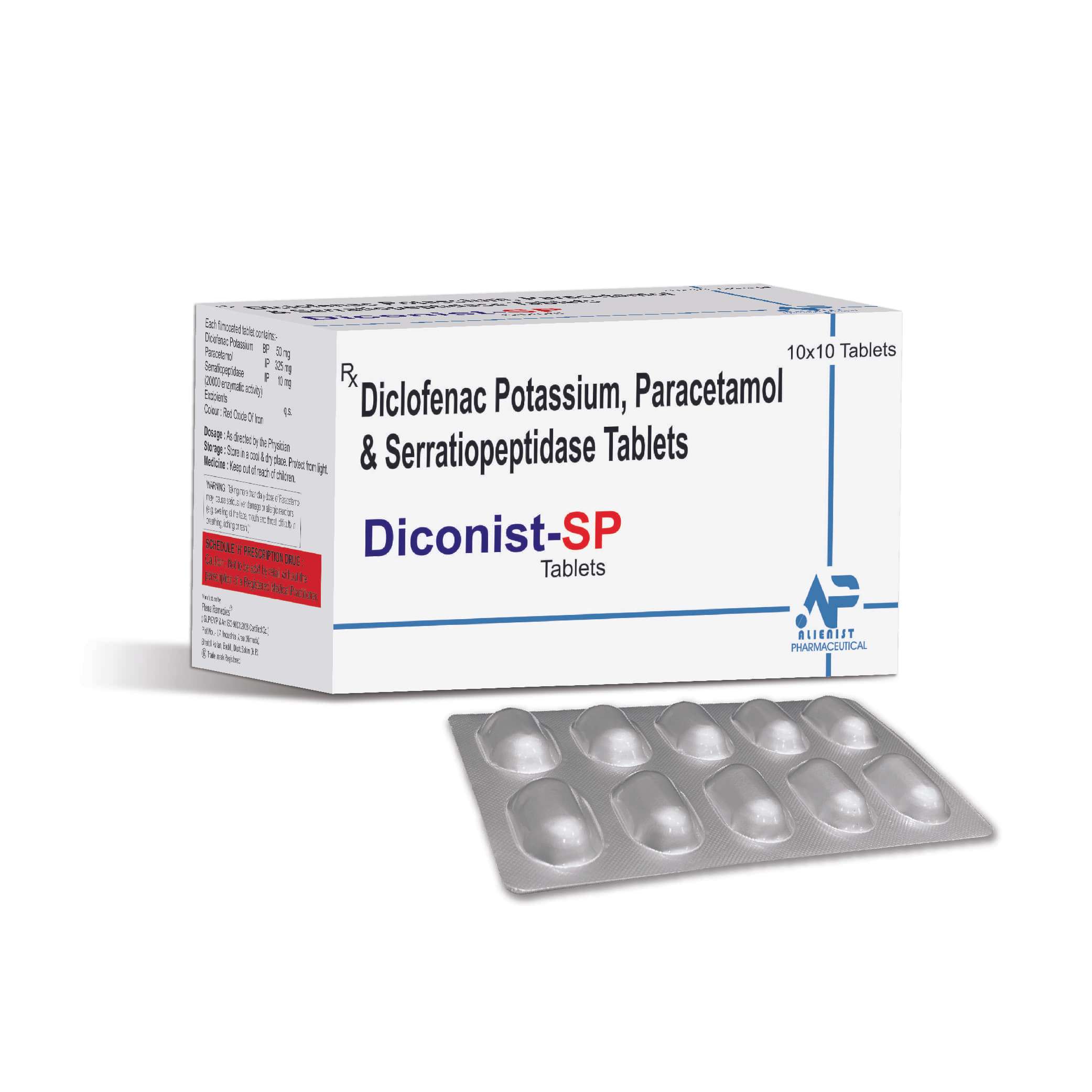 diclofenac 50 mg + paracetamol 325 mg + serratiopeptidase 15 mg