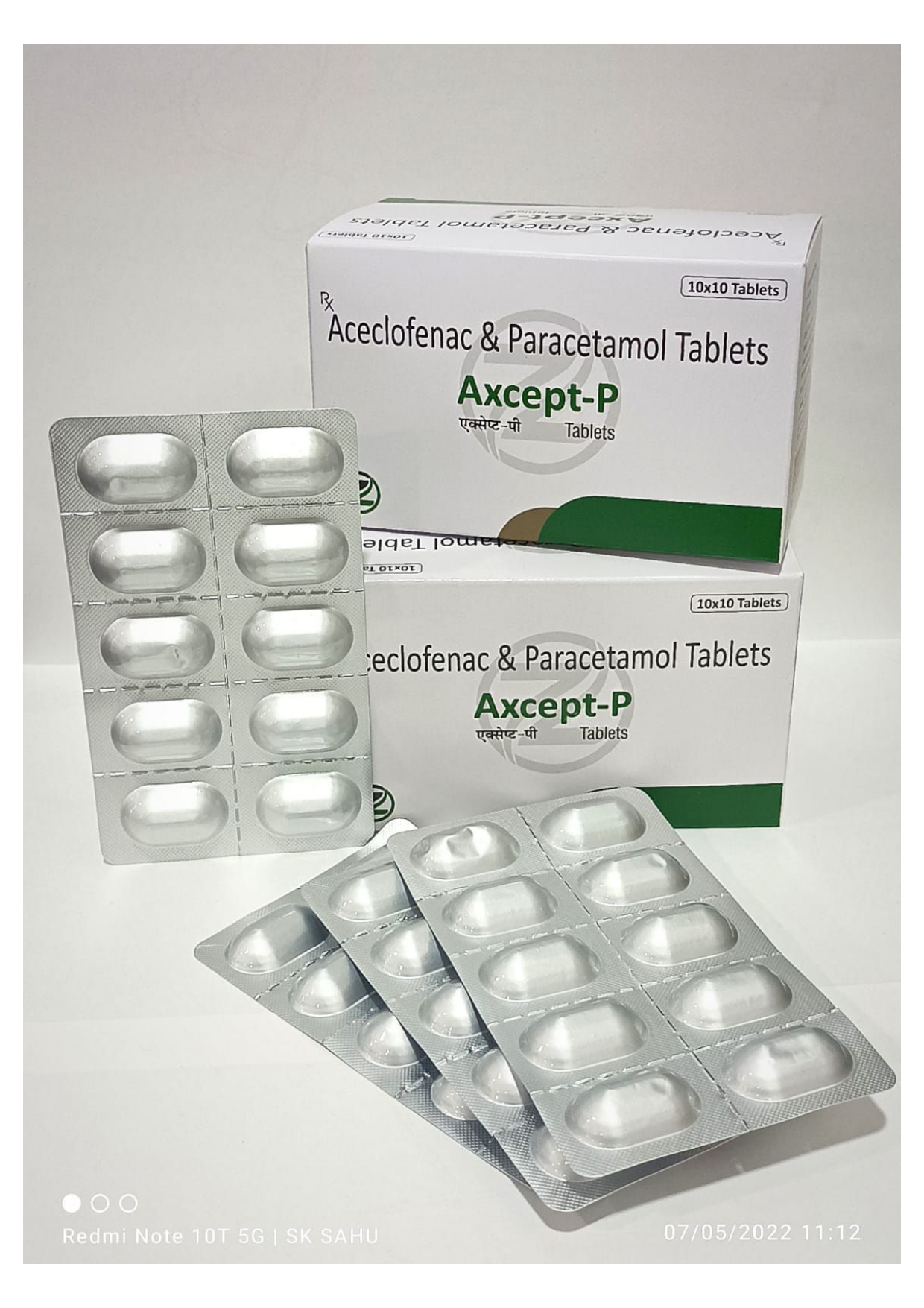 aceclofenac 100mg + paracetamol 325mg