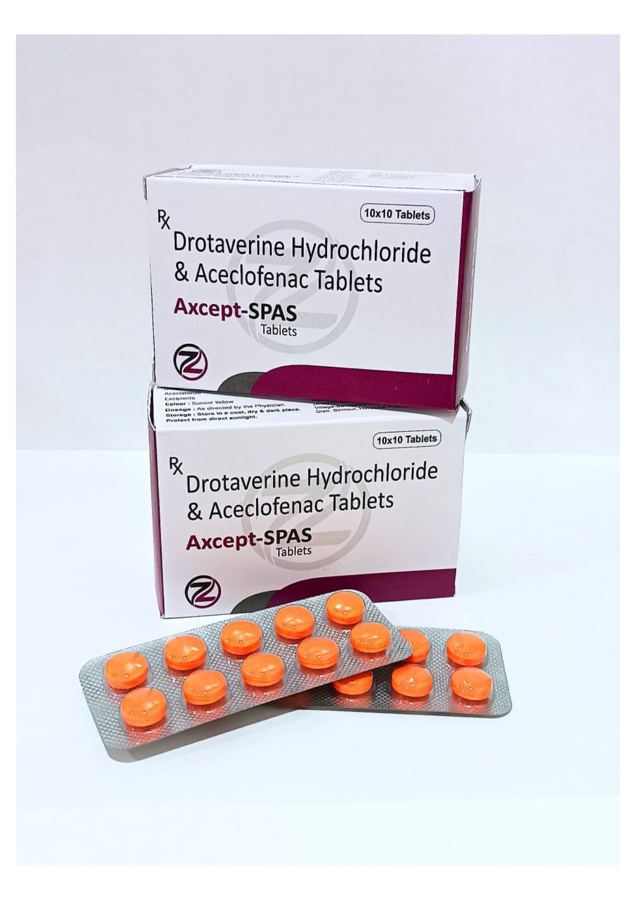 aceclofenac 100mg tablets + drotaverine hcl 80 mg