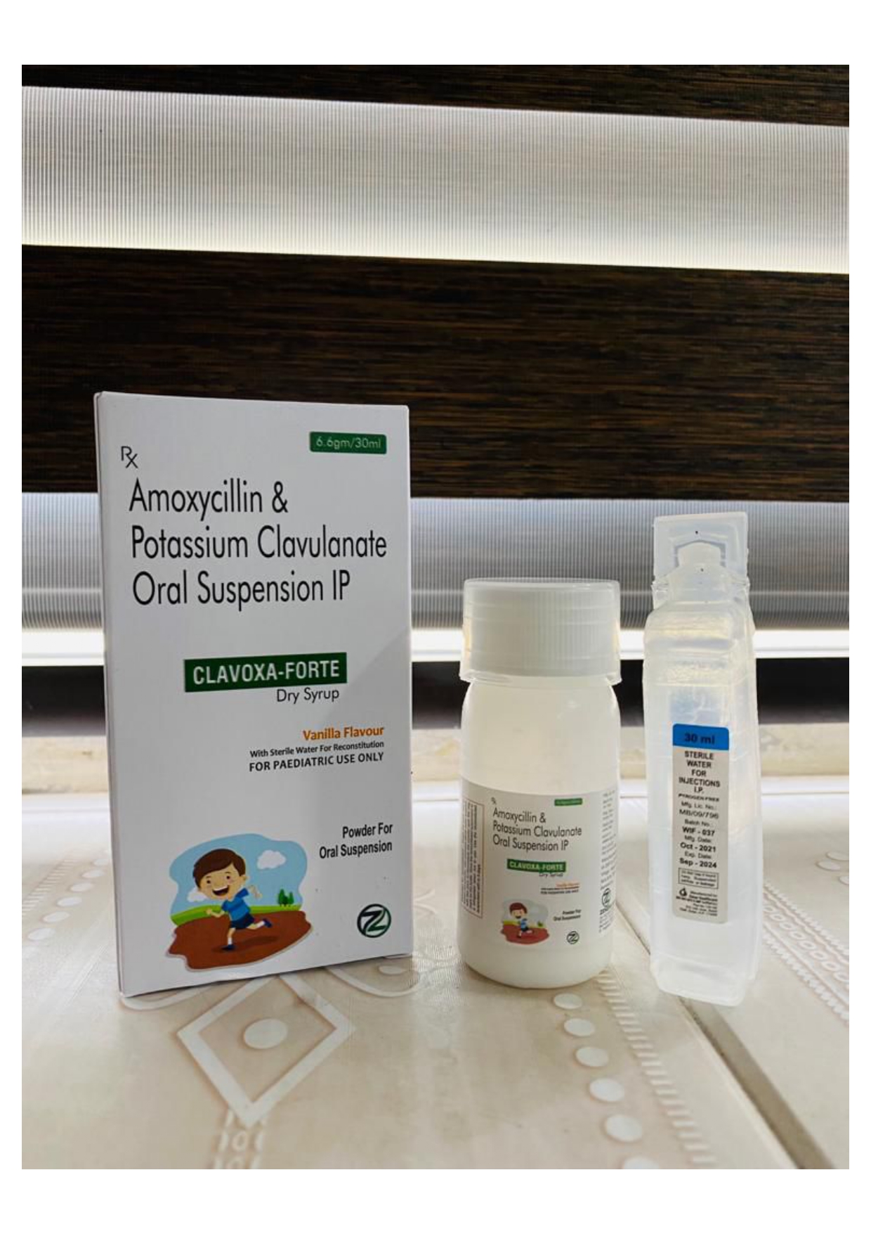 amoxycillin trihydrate 400mg with clavulanic acid 57mg dry syrupwith water