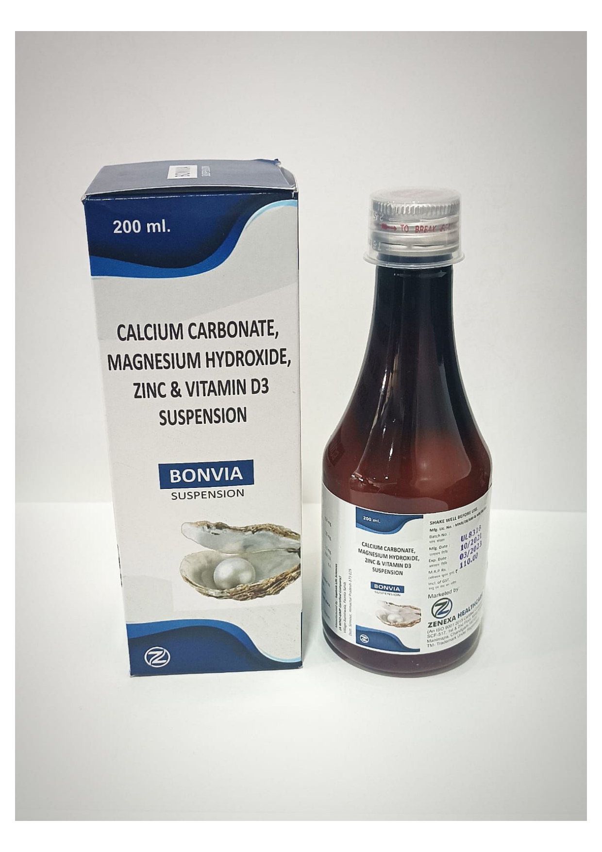 calcium carbonate, zinc , vitamin d3 & magnesium suspension