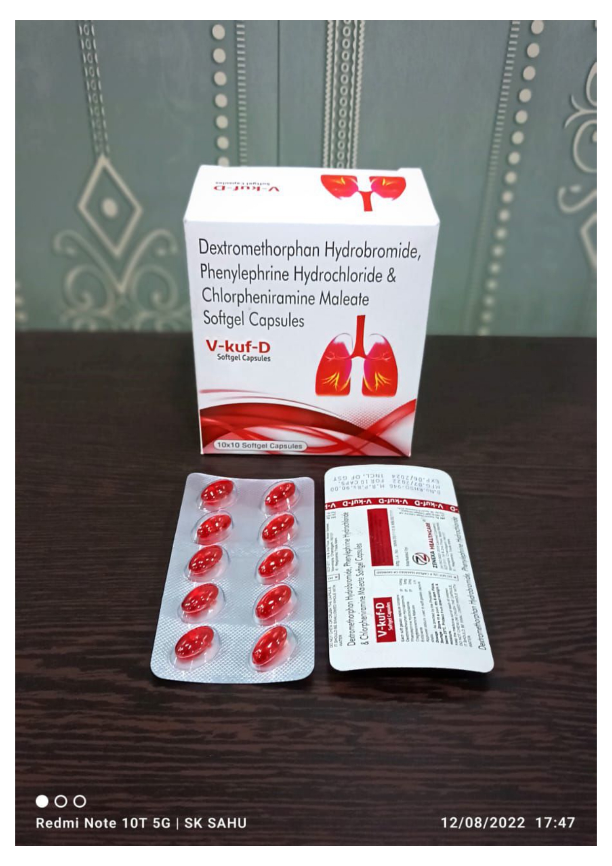 dextromethorphan hydrobromide,phenylepherine hydrochloride,chlorpheniramine maleate soft gel capsules