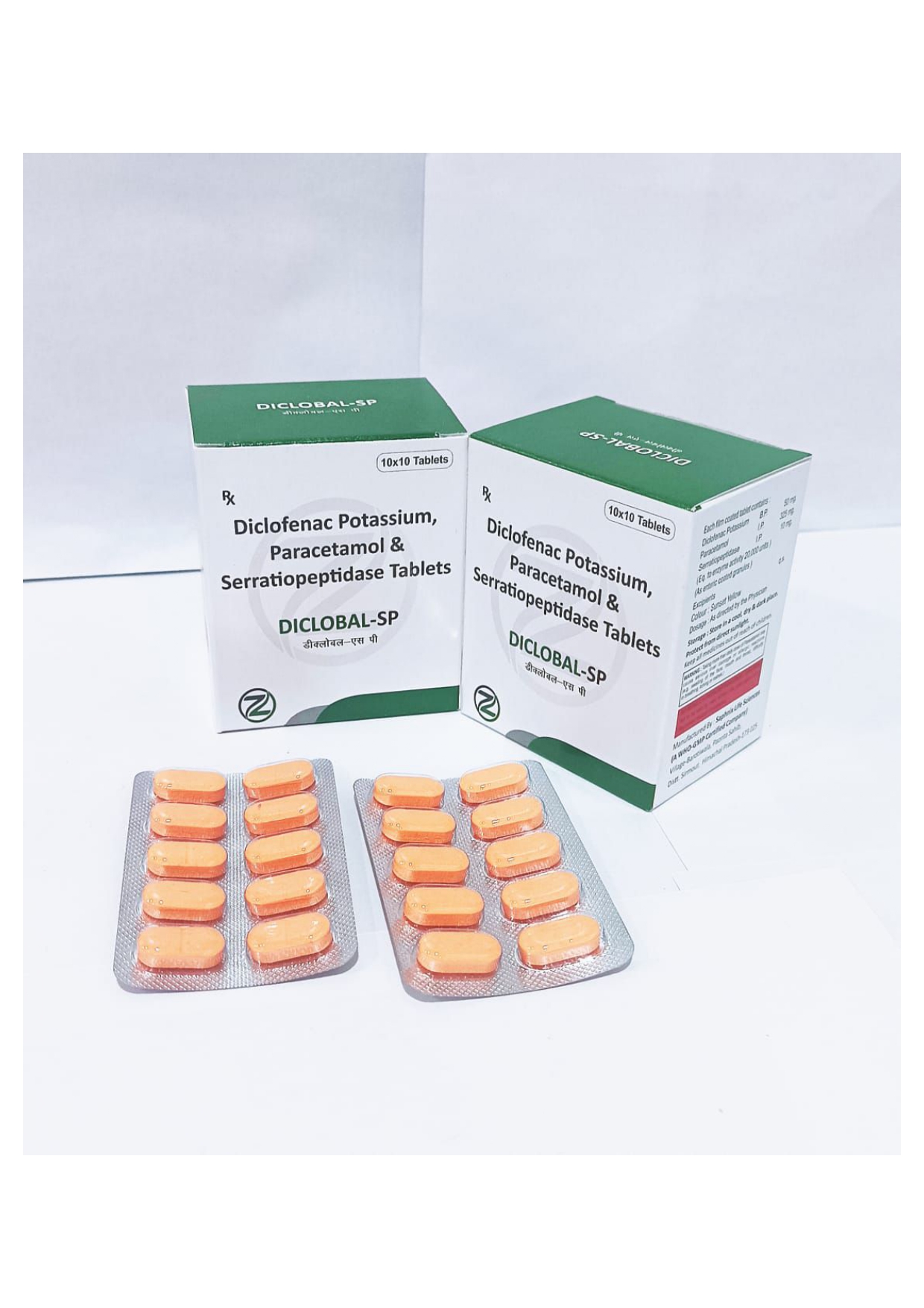 diclofenac potassium 50mg + paracetamol 325mg+ serratiopeptidase 15mg