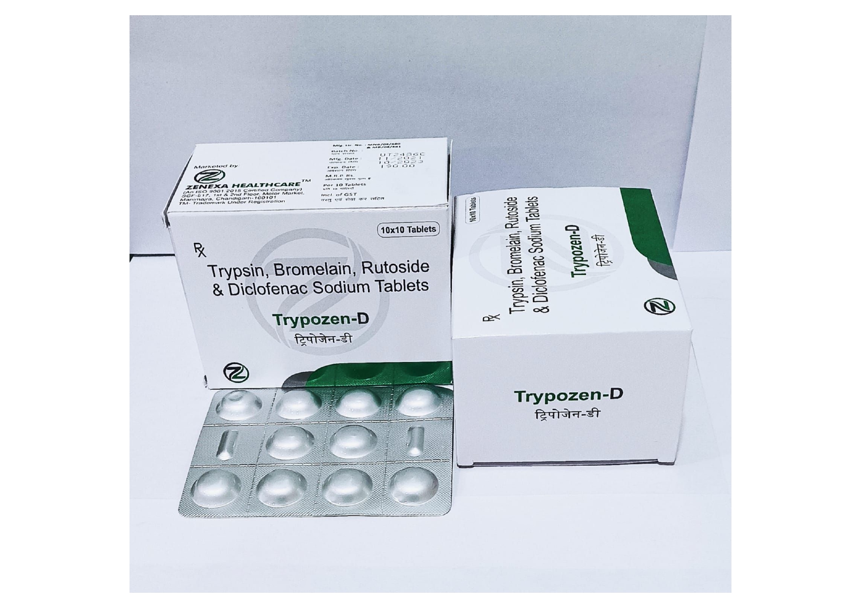 trypsin i.p 48mg+bromelain 90mg + rutoside trihidrate bp 100 mg + diclofenac sodium 50mg