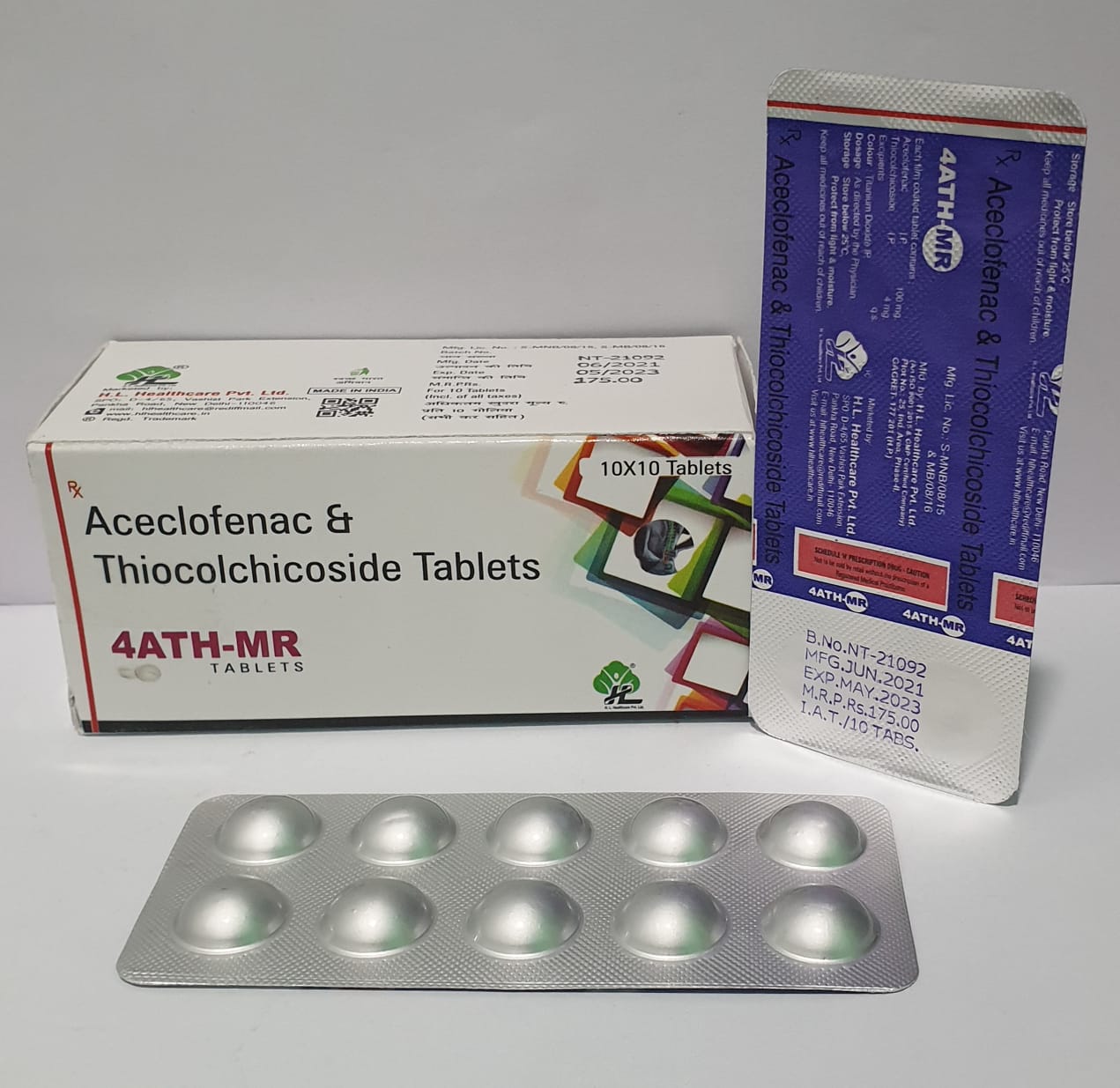 aceclofenac 100mg + thiocolchicoside 4mg