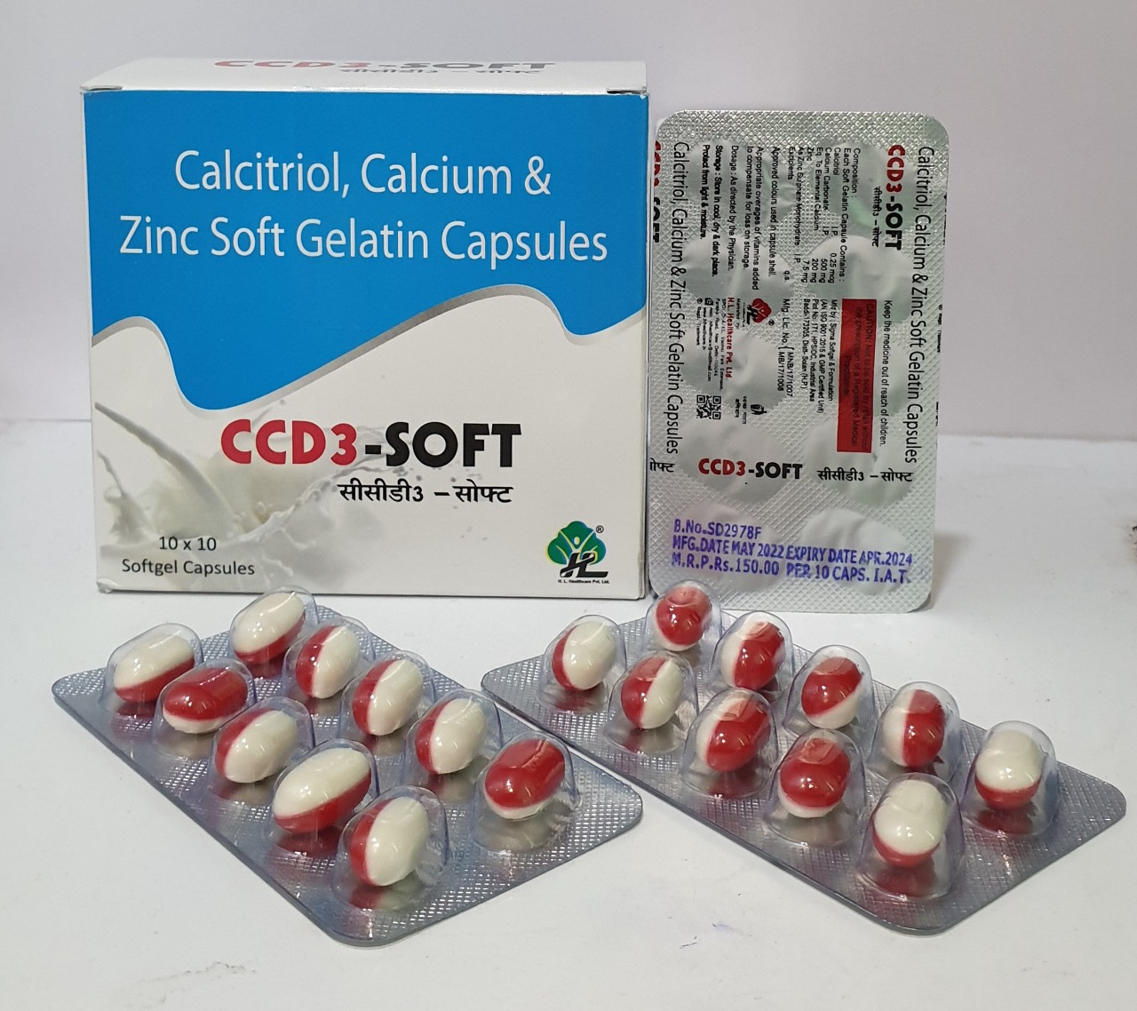 calciitriol 0.25mcg+calcium carbonate
500mg calcium 200mg+zinc 7.5mg