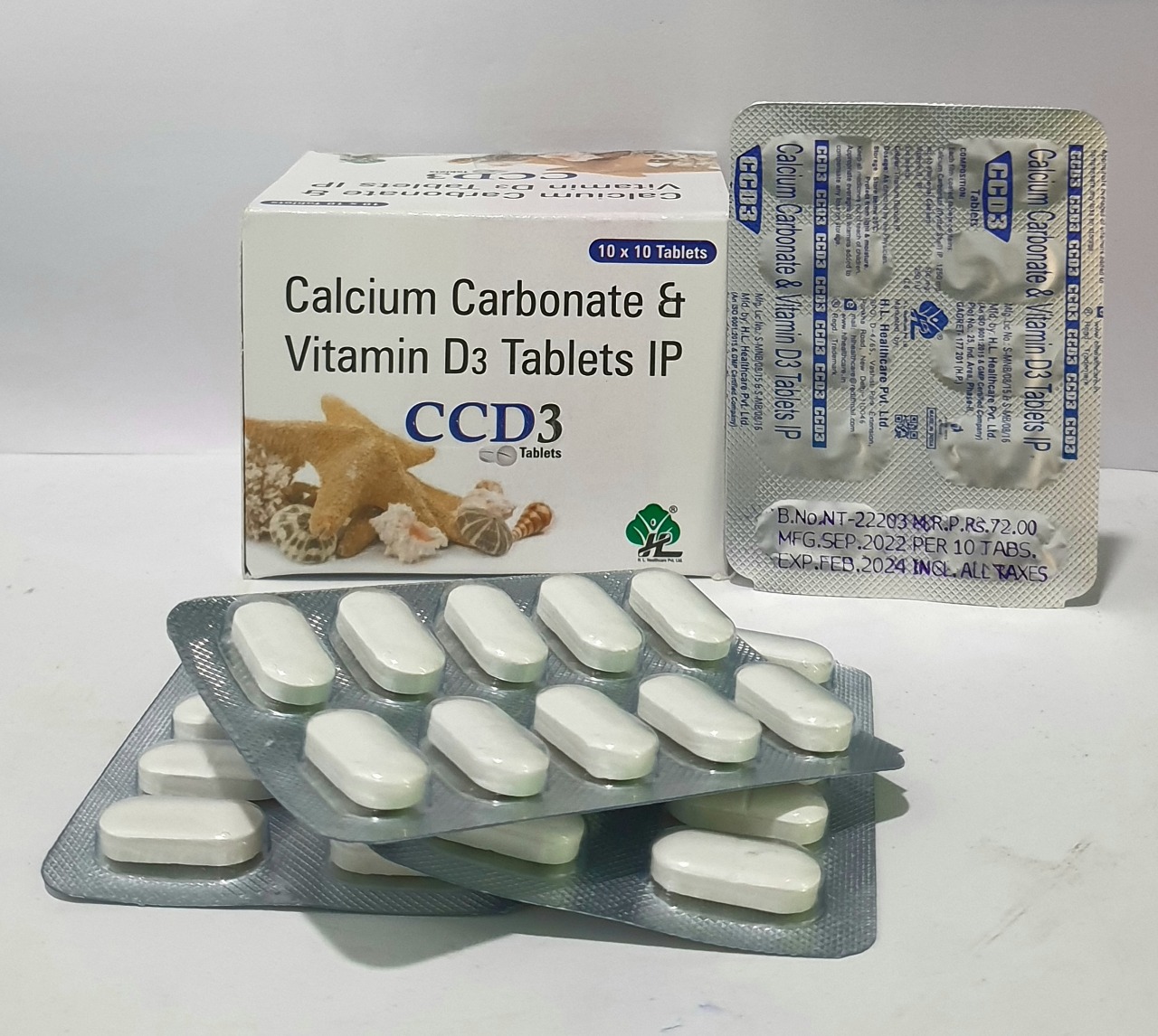 calcium carbonate 500mg +vitamine d3
250 i.u.